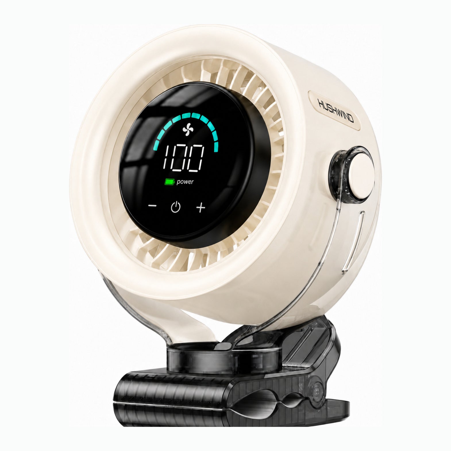 Hushwind clip-on turbine fan in cream white